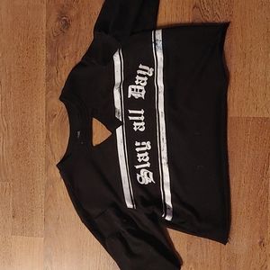 Black crop top long sleeved shirt